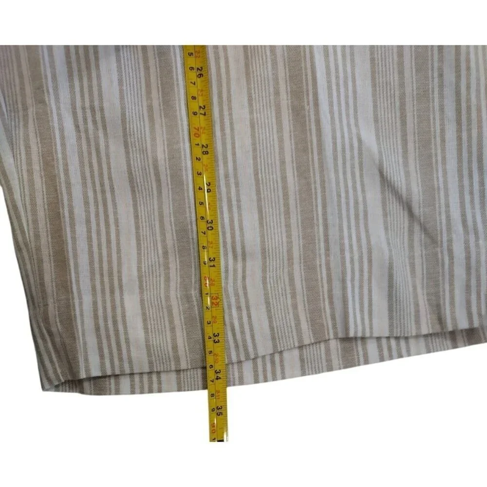 Land N Sea Women's Beige & White Striped Linen Blend Shorts, Size 3X, NWT